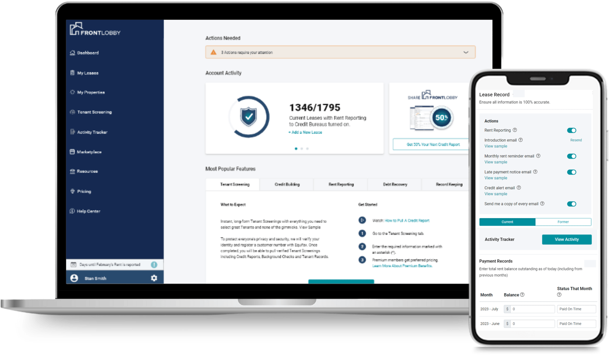 FrontLobby Dashboard Mobile Image FrontLobby Dashboard Mobile Image